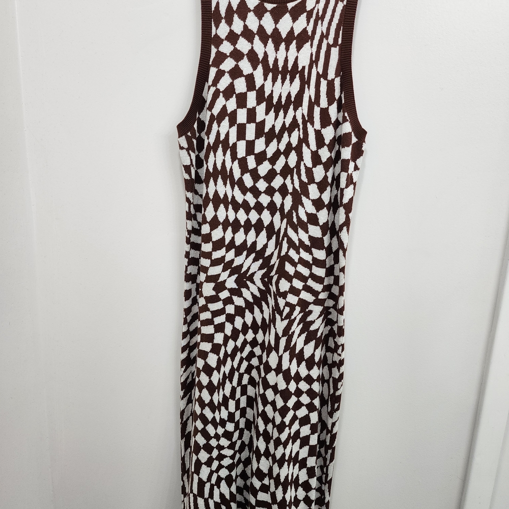 Wild Fable Brown and White Patterned Knit Dress